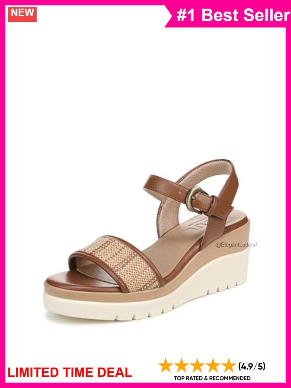 Naturalizer Graciela Wedge Sandals Faux Raffia Slingback Open Toe